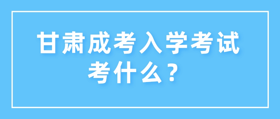 甘肃成考入学考试考什么？