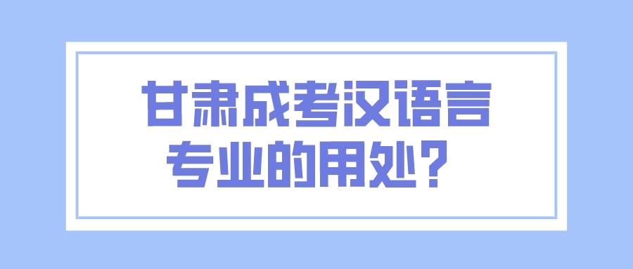 甘肃成考汉语言专业的用处？